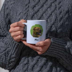 Anpassat husdjursnamn & foto bak & fram kaffemugg
