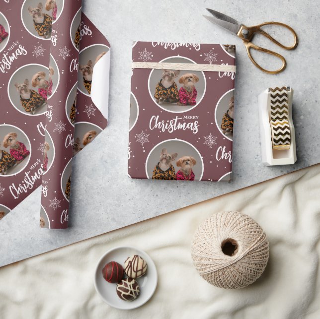 Anpassat kaffe God Jul En cirkel Foto Presentpapper (Hantverk)