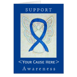 Anpassat kort för Blue Awareness Ribbon Angel