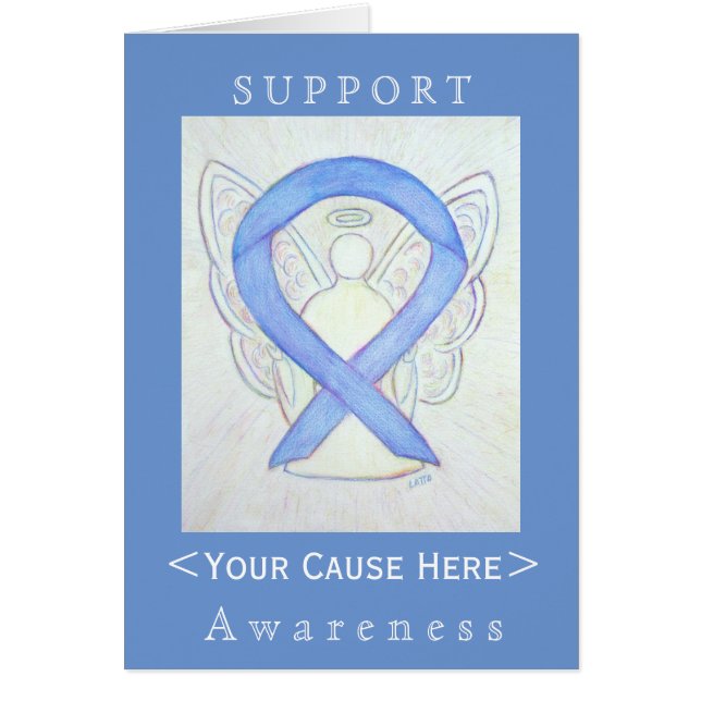 Anpassat kort för periwinkle Awareness Ribbon Ange (Framsidan)