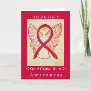 Anpassat kort för Red Awareness Ribbon Angel
