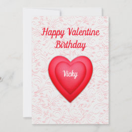 Anpassat kort för Valentine Birthday Finare Red He