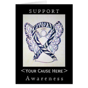 Anpassat kort för Zebra Awareness Ribbon Angel