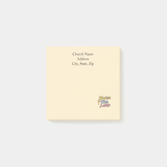 Anpassat kyrk namn Lovsjungen Herren grafik Post-it Block (Framsida)