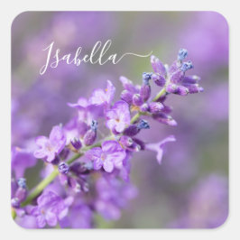 Anpassat Lavender-namn Fyrkantigt Klistermärke