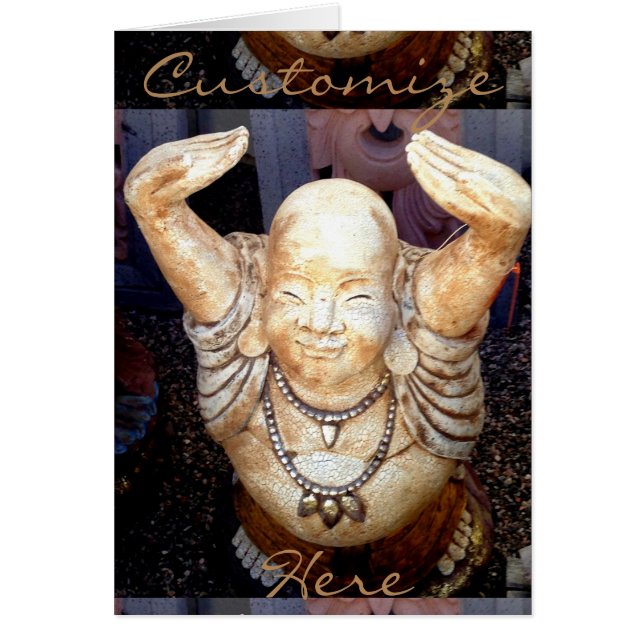 Anpassat leende buddha-kort hälsningskort (Framsidan)