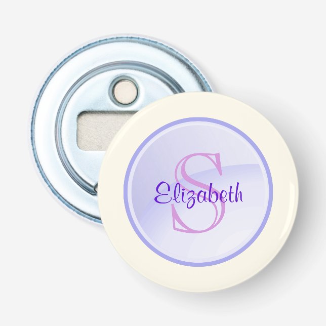 Anpassat Lila Monogram Flasköppnare (Framsidan)