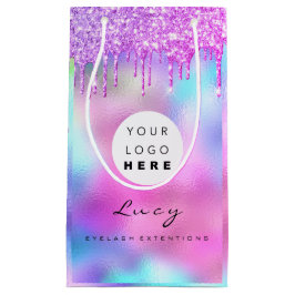 Anpassat logoföretag Rosa dropar Holografisk