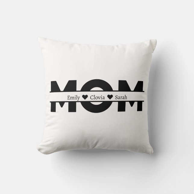 Anpassat mamma barn namn kudde (Framsida)
