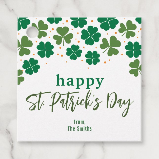 Anpassat meddelande - Glad St. Patrick's Day Gåvor Etiketter (Framsida)