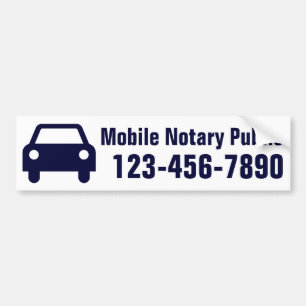 Anpassat Mobilt nummer för Mobile Notary Public Bildekal