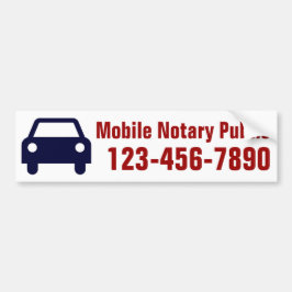 Anpassat Mobilt nummer för Mobile Notary Public Bildekal