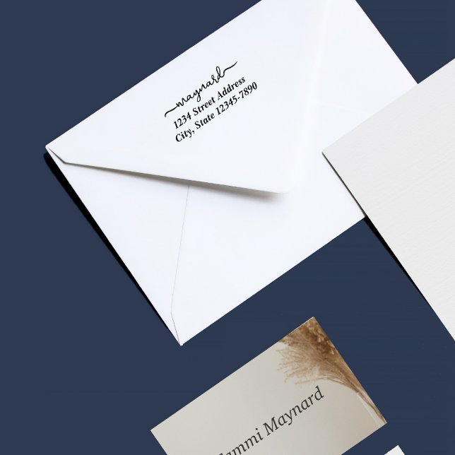 Anpassat modernt skript adressstämpel stämpel (Skapare uppladdad)