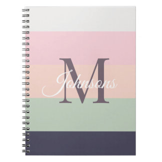 Anpassat monogram för Initialer för Lila ColorBloc Anteckningsbok