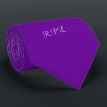 Anpassat Monogram för Lila Power Slips<br><div class="desc">Ändra initialer i den här ljusa moderna Lila Power Custom Monogram-halsen. Det finns slipsar i många färger på vår Zazzle.com/youbeaut.</div>