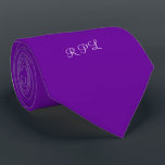 Anpassat Monogram för Lila Power Slips<br><div class="desc">Ändra initialer i den här ljusa moderna Lila Power Custom Monogram-halsen. Det finns slipsar i många färger på vår Zazzle.com/youbeaut.</div>