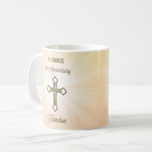 Anpassat namn, 10-årsdagen av ordninggivningen kaffemugg (Framsida vänster)