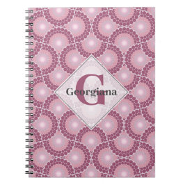 Anpassat namn 1920s Radiant Dusky Ro Dot Mandala Anteckningsbok