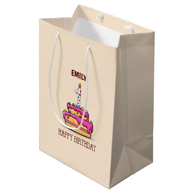 Anpassat namn, 1:a födelsedag, Söt Rosa-kummel (Framsidan Vinklad)