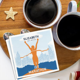 Anpassat namn 1:a Marathon Firande Party Pappersservett