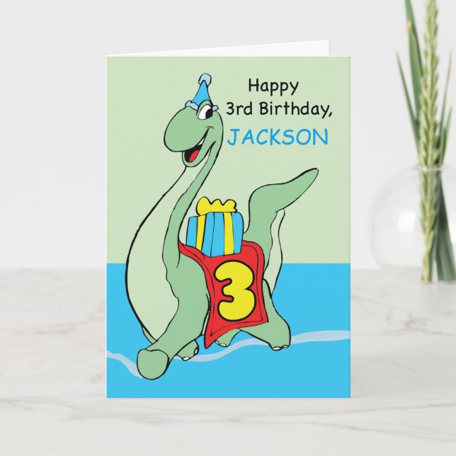 Anpassat namn, 3:e födelsedagstidsinosaur, Jackson Kort (Framsida)
