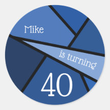 Anpassat namn 40:e födelsedagens Abstrakt blått ge