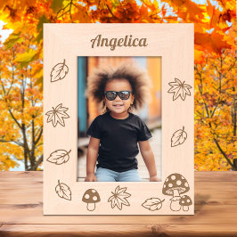 Anpassat namn 5 x 7 för svampar med Höst löv toads