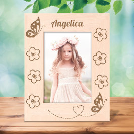 Anpassat namn 5x7 för fjäril och blommor