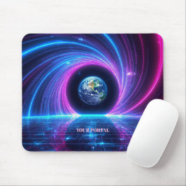Anpassat Namn 80-tals Retro Neon Planet Portal Musmatta