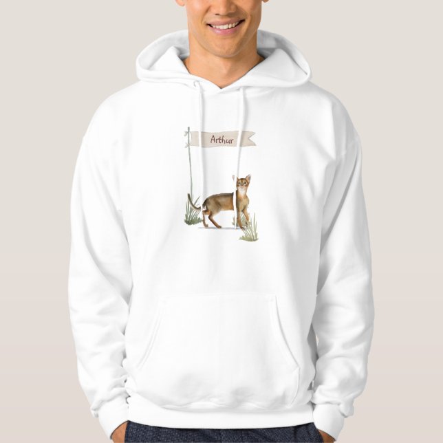 Anpassat namn Abyssinian Cat Pet Hoodie (Framsida)