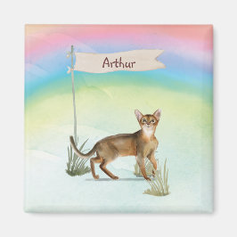 Anpassat namn Abyssinian Cat Pet Magnet