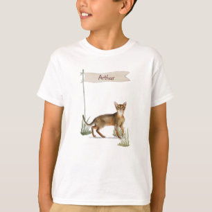 Anpassat namn Abyssinian Cat Pet T Shirt