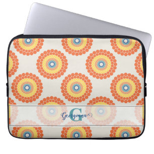 Anpassat namn Aegean Summer Radiant Dot Mandala Laptop Fodral