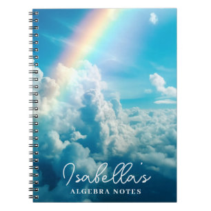 Anpassat namn Aesthetic Rainbow and Clouds Anteckningsbok