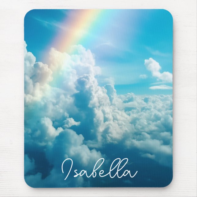 Anpassat namn Aesthetic Rainbow and Clouds Musmatta (Framsidan)