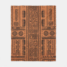 Anpassat Namn Afrikansk Mudcloth Terrakottafilt