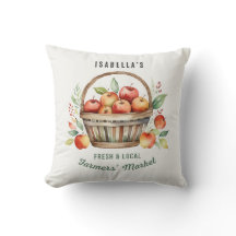 Anpassat namn akvarell äppelkorg bondens marknad