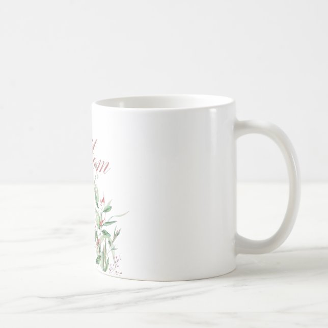 Anpassat namn akvarell grönska Mamma Klassisk Mugg (Höger)