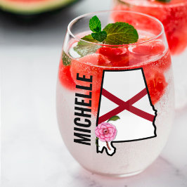 Anpassat namn Alabama Flagga och State Flower Came