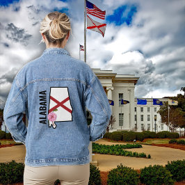 Anpassat namn Alabama Flagga och State Flower Came