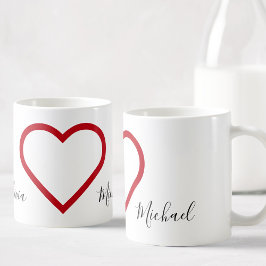 Anpassat namn Alla hjärtans dag Kärlek Heart Par K Kaffemugg