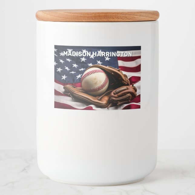 Anpassat namn American Baseball Mat Etiketter (Framsida)