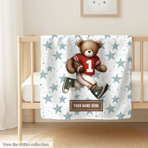 Anpassat namn American Football Blanket för Boys Fleecefilt