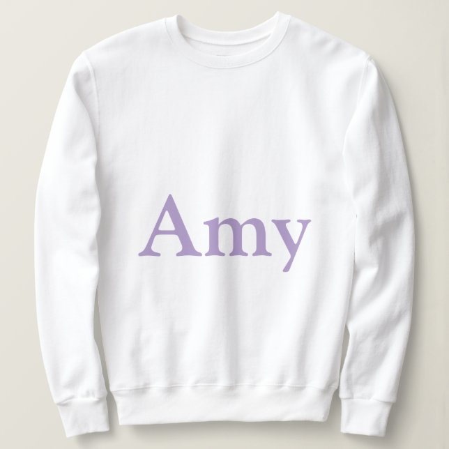 Anpassat namn Amy White Women's Sweatshirt T Shirt (Design framsida)