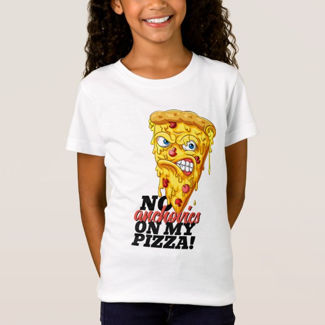 Anpassat namn: Anchovies Pizza T-Shirt (Framsida)