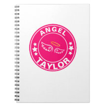 Anpassat namn Angel princess Rosa girly Notebook