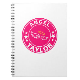 Anpassat namn Angel princess Rosa girly Notebook Anteckningsbok