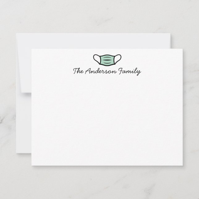 Anpassat namn Ansikte Mask-skript Medicinsk sjuksk Anteckningskort (Framsida)