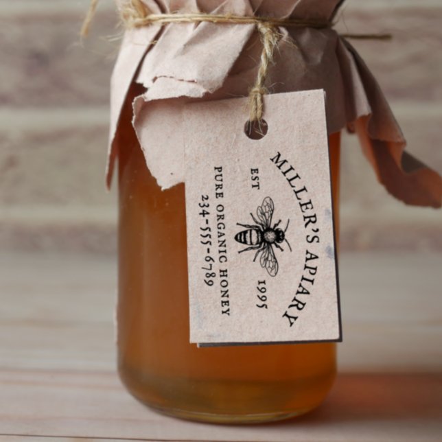 Anpassat namn Apiary eller Farm Honung Frimärke Självfärgande Stämpel (Rubber Stamp Mock-up)