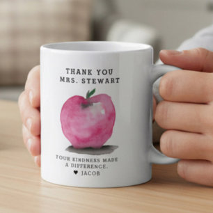 Anpassat Namn Äpple Personlig Lärar Tacksamhets Pr Kaffemugg